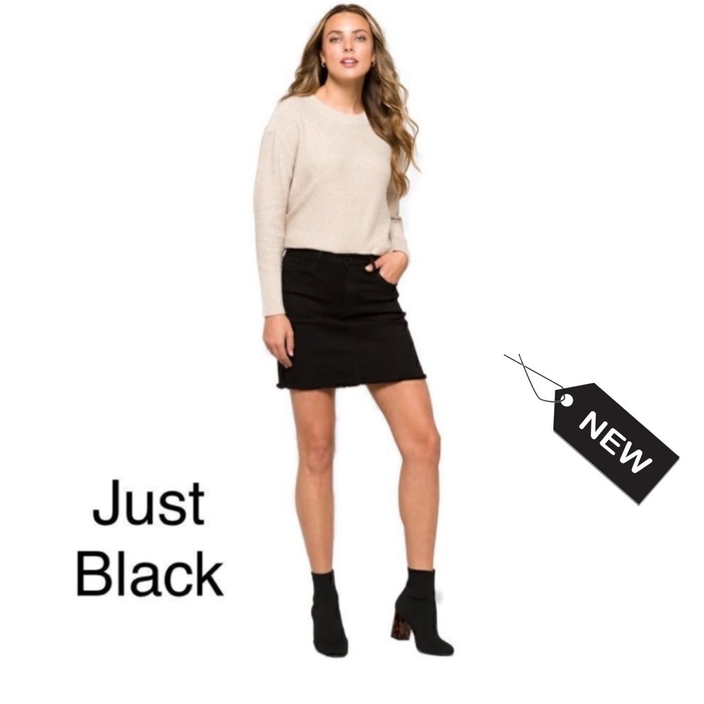 NWT stitch fix Just black tatiana denim black skirt size L
